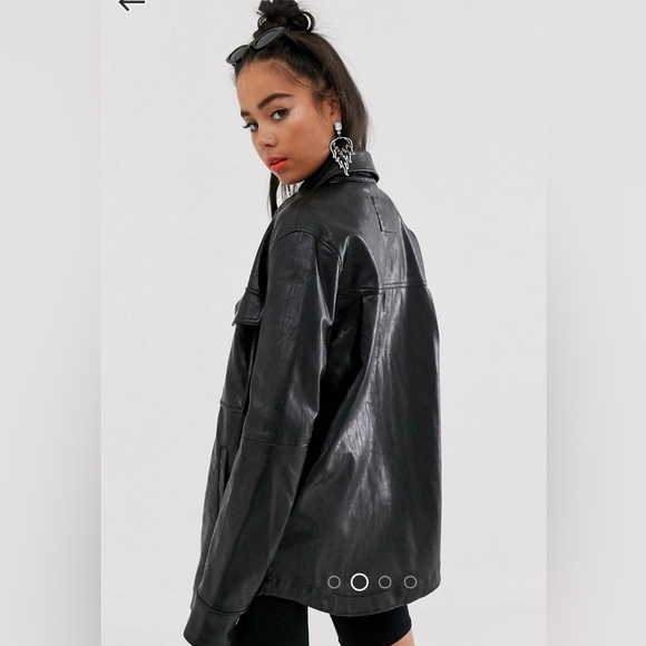 Bershka Faux Leather Shacket in Black Women’s M - Picture 12 of 12